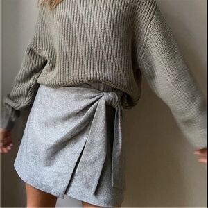 Aritzia Wilfred Dorine Wool/Cashmere Faux Wrap Mini Skirt